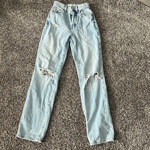 Pacsun Eco Light Blue Distressed Dad Jeans - size 23